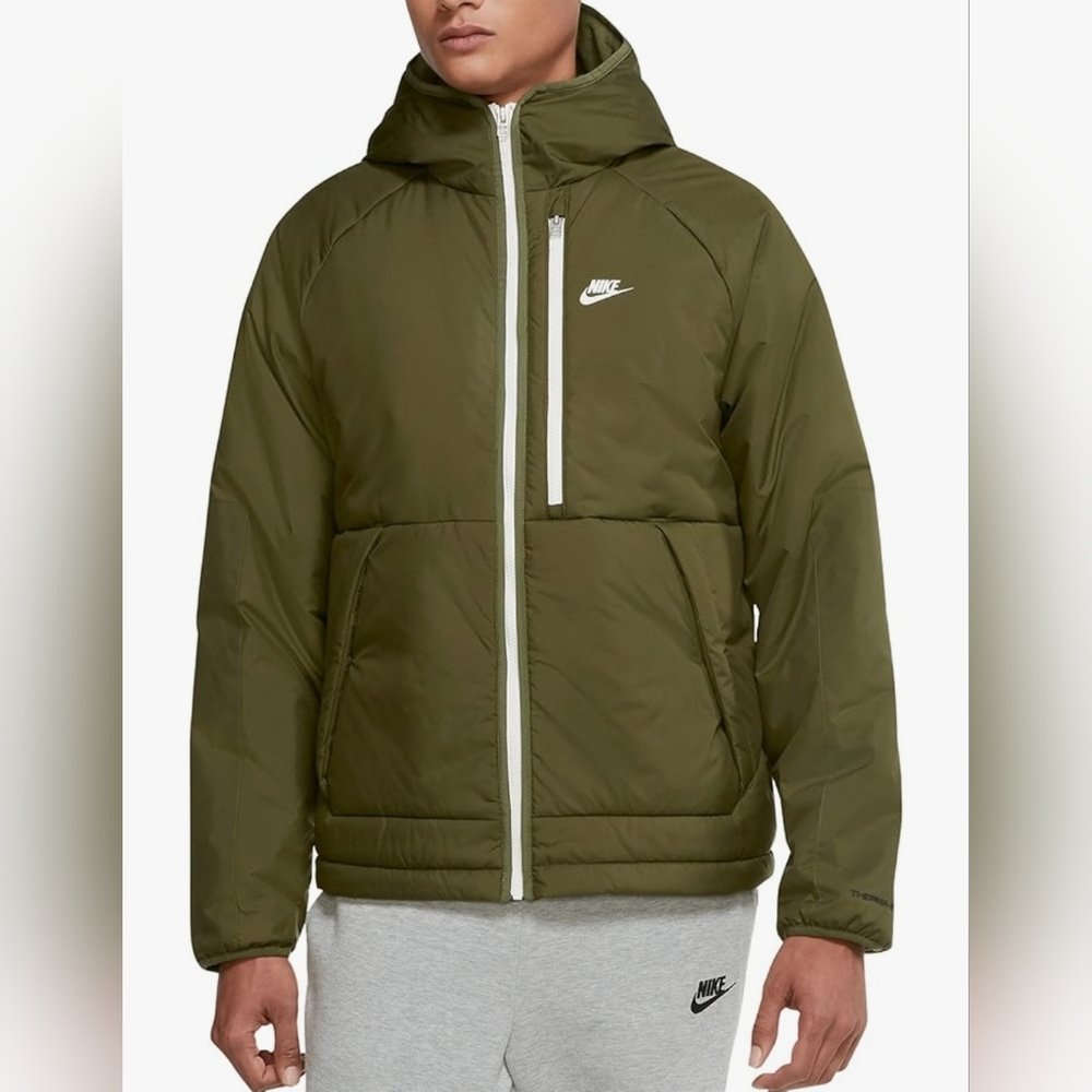 Olive Green NWT Nike Sportswear Therma-Fit Legacy Hooded Jacket